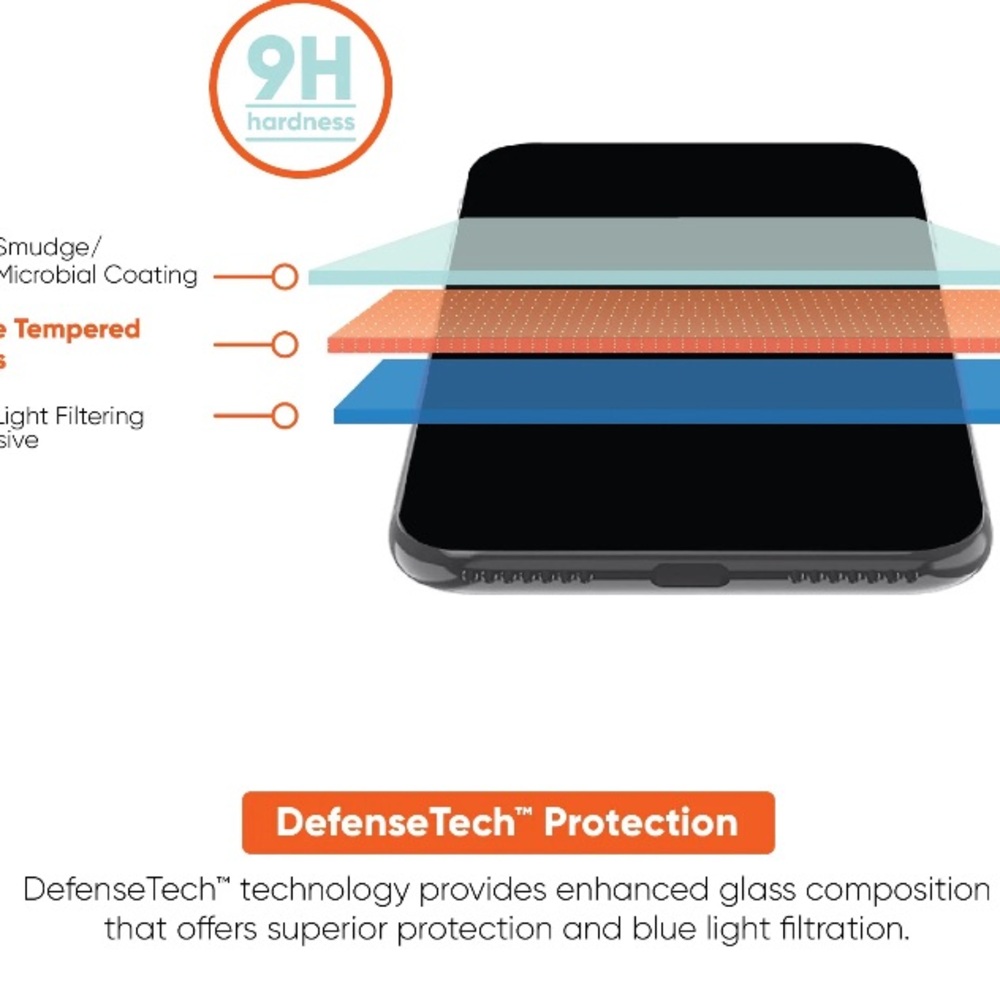 Onn Iphone 16 Plus Glass Screen Protector With Advanced DefenseTech Protection - Picture 7 of 9